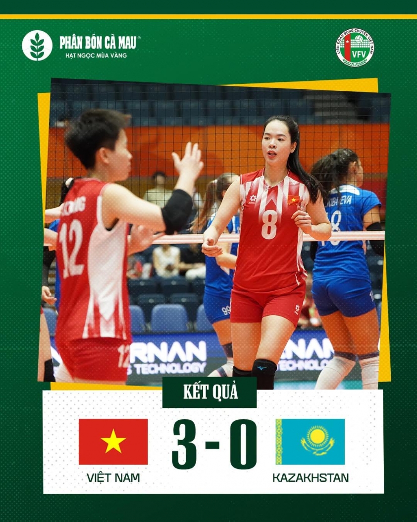 DT bong chuyen nu Viet Nam 3-0 Kazakhstan - ASIAD 2026